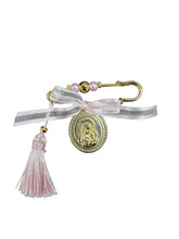 Load image into Gallery viewer, Filakto Pin with Panagia Oval Charm—Pink or Blue

