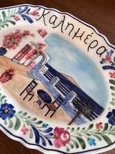 Load image into Gallery viewer, Ceramic Καλημέρα and Seaside Scene Platter (free USA shipping included)
