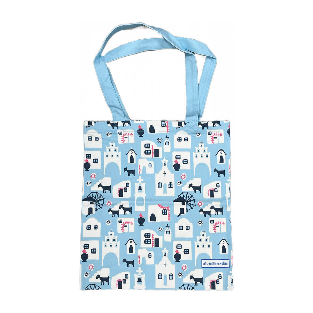Cotton Tote Bag Greek Island Design (free USA shipping included)