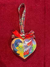 Load image into Gallery viewer, Wooden Painted Heart Ornament Multiple Design Choices—only one of each design
