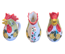 Load image into Gallery viewer, Ceramic 7” Rooster Pitcher—Multiple design choices (free USA shipping included)
