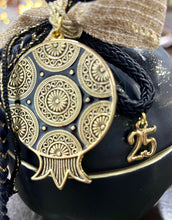 Load image into Gallery viewer, Ceramic Matte Black Two-Piece Pomegranate with Charms (free USA shipping included)
