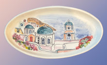 Load image into Gallery viewer, Ceramic 12” Shallow Oval Platter with Island Designs (free USA shipping)
