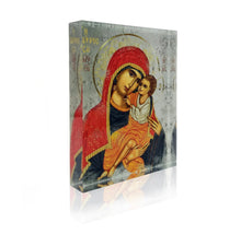 Load image into Gallery viewer, Plexiglass Orthodox Icon: Our Lady of Healing/Παναγία Γιάτρισσα (free USA shipping included)
