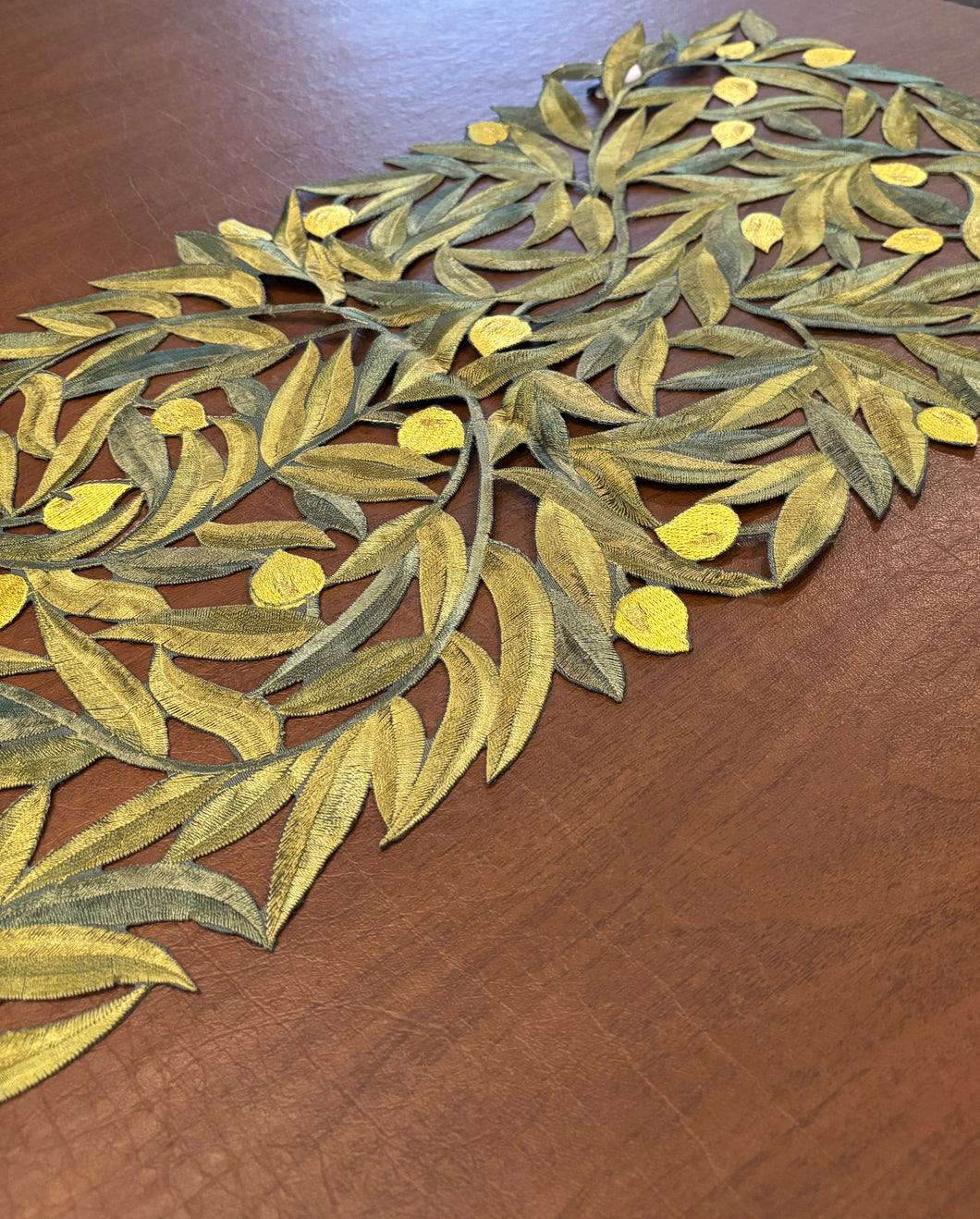 Laser Cut Leaves and Lemons Table Runner (free USA shipping included)