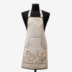 “Flowers” Embroidered Apron (free USA shipping included)