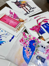 Load image into Gallery viewer, KelseyMDesigns Art Print “Santorini Blue Domes” 11” by 14” (free USA shipping included)
