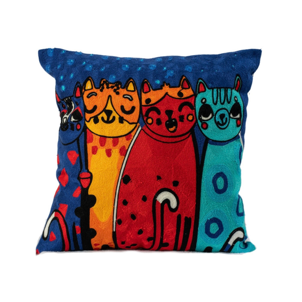 Happy Cats Pillow Cover (free USA shipping included)