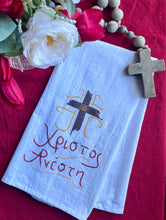Load image into Gallery viewer, Tea Towel Χριστός Ανέστη Design (free USA shipping included)
