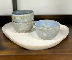Ceramic Blue-Gray Glazed Bowl (free USA shipping included)