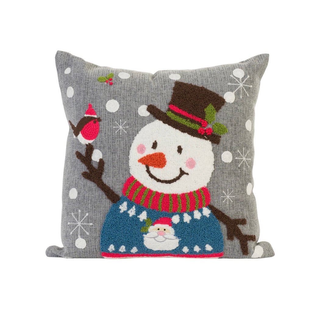 Fuzzy Snowman Pillow Cover