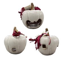 Load image into Gallery viewer, Ceramic Pumpkin Candle Holder—2 color choices (free USA shipping included)
