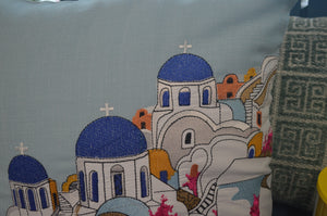 "Colorful Santorini" Pillow Cover (free USA shipping included)