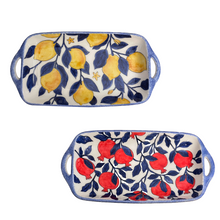 Load image into Gallery viewer, Ceramic Tray with Handles—Multiple design choices (free USA shipping included)
