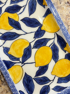 Ceramic Tray with Handles—Multiple design choices (free USA shipping included)