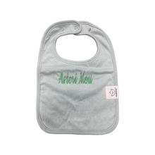 Load image into Gallery viewer, Embroidered Baby Bib “Asteri Mou” Design—Multiple color choices (free USA shipping included)
