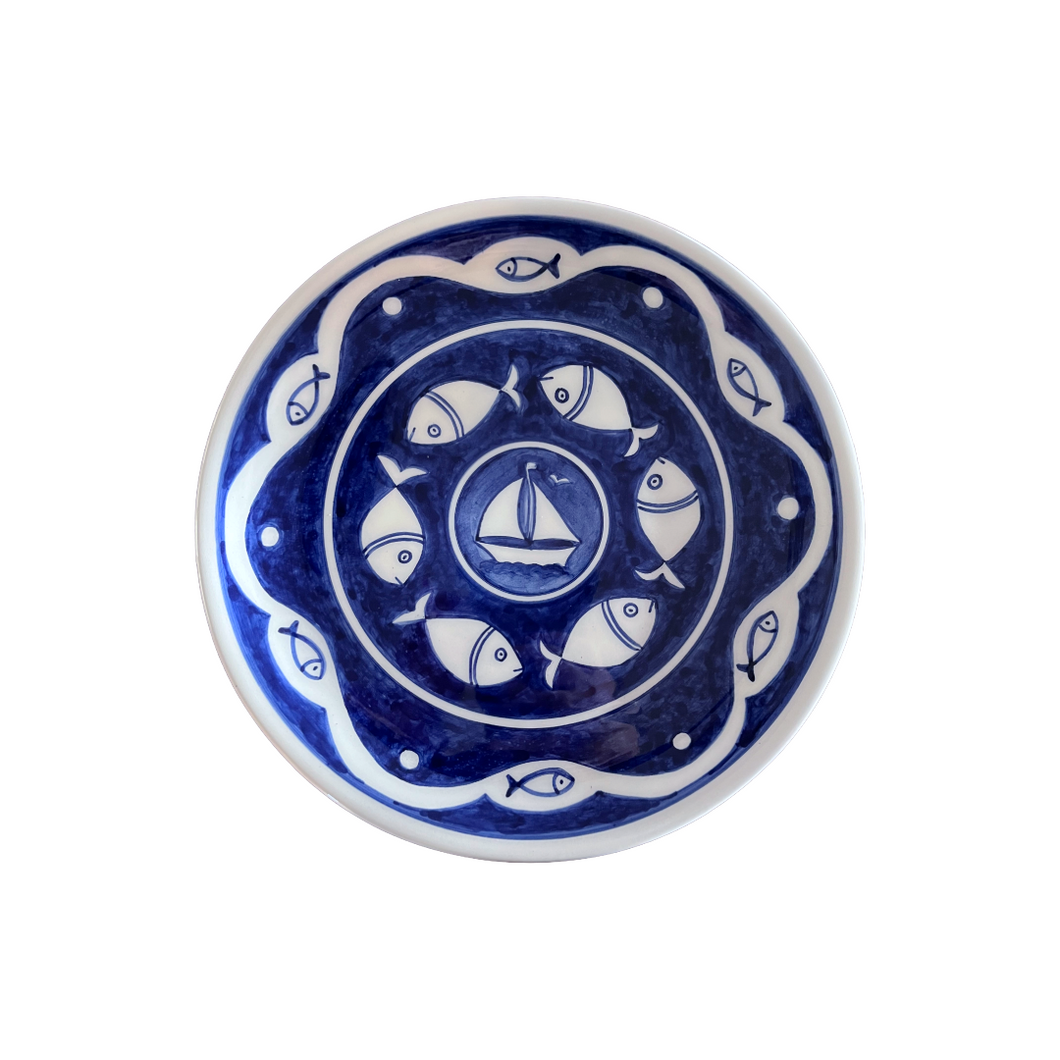 Ceramic 12” Round Fish Platter (free USA shipping included)