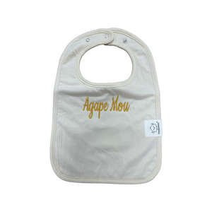 Embroidered Baby Bib “Agape Mou” Design—Multiple color choices (free USA shipping included)