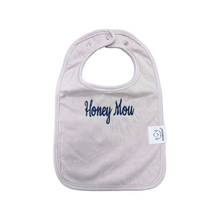 Load image into Gallery viewer, Embroidered Baby Bib “Honey Mou” Design—Multiple color choices (free USA shipping included)
