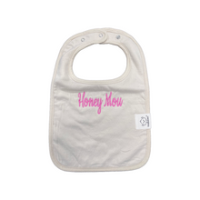 Load image into Gallery viewer, Embroidered Baby Bib “Honey Mou” Design—Multiple color choices (free USA shipping included)
