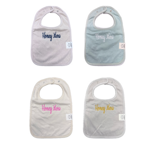Embroidered Baby Bib “Honey Mou” Design—Multiple color choices (free USA shipping included)