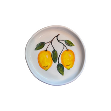 Load image into Gallery viewer, Ceramic 8” Round Plate Lemons Design (free USA shipping included)
