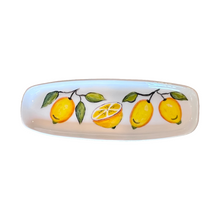 Load image into Gallery viewer, Ceramic Rectangular Tray Lemons Design (free USA shipping included)
