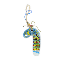 Load image into Gallery viewer, Ceramic Candy Cane Christmas Ornament—Multiple design choices (free USA shipping included)
