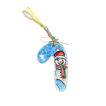 Load image into Gallery viewer, Ceramic Candy Cane Christmas Ornament—Multiple design choices (free USA shipping included)
