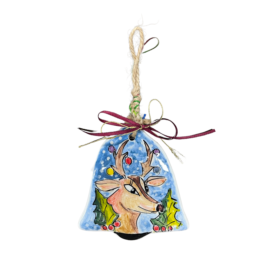 Ceramic Bell Christmas Ornament—Multiple design choices (free USA shipping included)