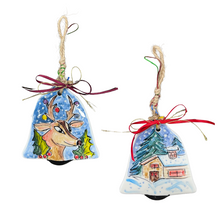 Load image into Gallery viewer, Ceramic Bell Christmas Ornament—Multiple design choices (free USA shipping included)
