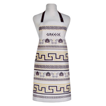 Load image into Gallery viewer, Apron Greece White with Black and Gold (free USA shipping included)
