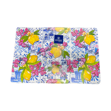 Load image into Gallery viewer, 8 Piece Set (4 Placemats, 4 Coasters): Bougainvillea and Lemons
