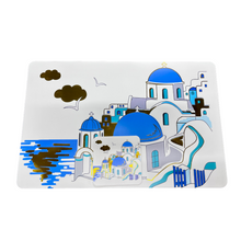 Load image into Gallery viewer, 8 Piece Set (4 Placemats, 4 Coasters): Golden Santorini
