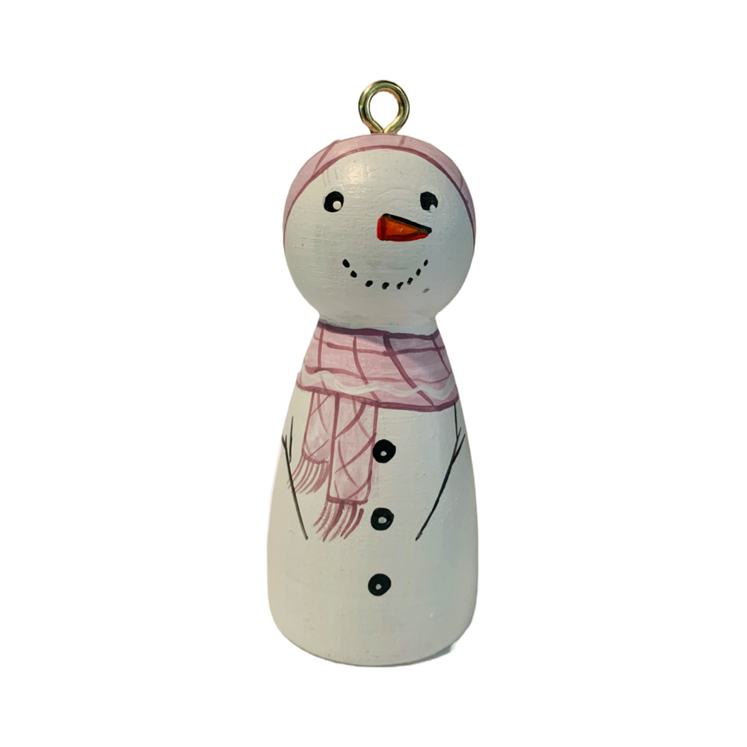 Hand-painted Wooden Figurine: Snowman