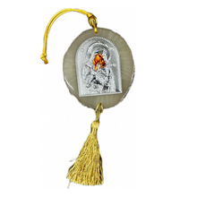 Load image into Gallery viewer, Hanging Icon Medallion Ornament of Panagia and Child (free USA shipping included)
