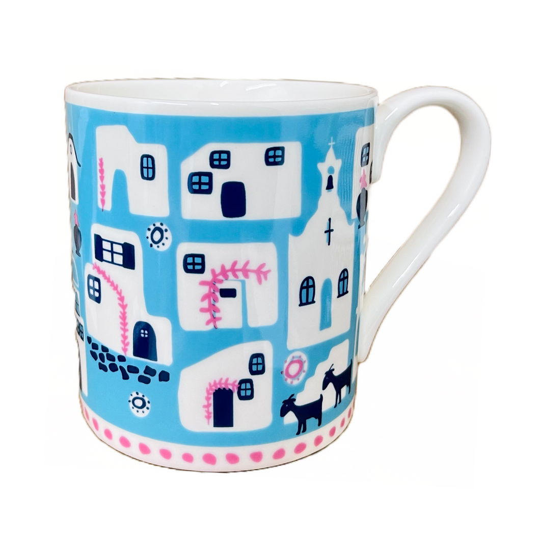 Ceramic Greek Island Multicolor Mug (free USA shipping included)