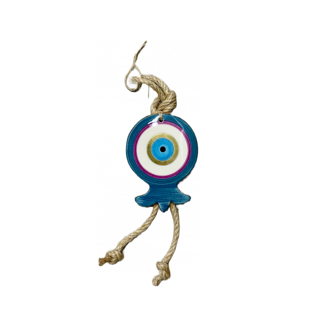 Ceramic Glazed Hanging Pomegranate with Gold Outline (sold individually) I