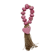 Load image into Gallery viewer, Ceramic Decorative Pink Beads with Heart (free USA shipping included)
