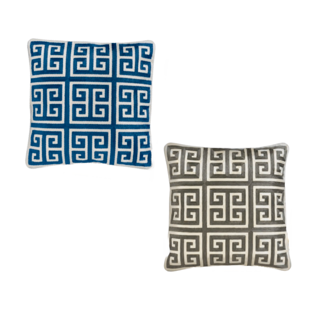“Thekla” Pillow Cover (Blue or Platinum)
