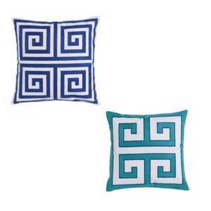 “Cleo” Pillow Cover (Blue or Persian Green)