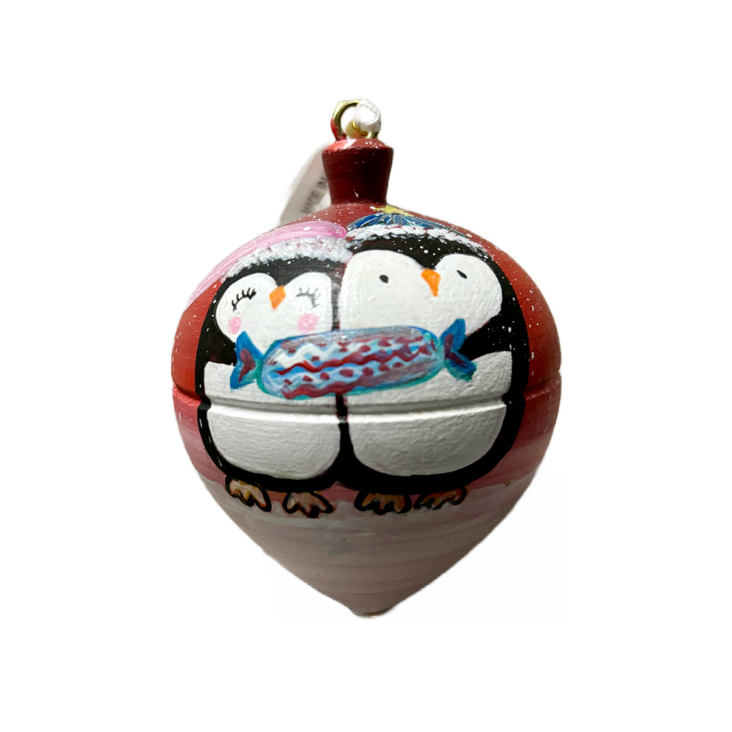 Penguins Wooden Ornament