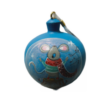 Load image into Gallery viewer, Christmas Caroling Mouse Wooden Ornament
