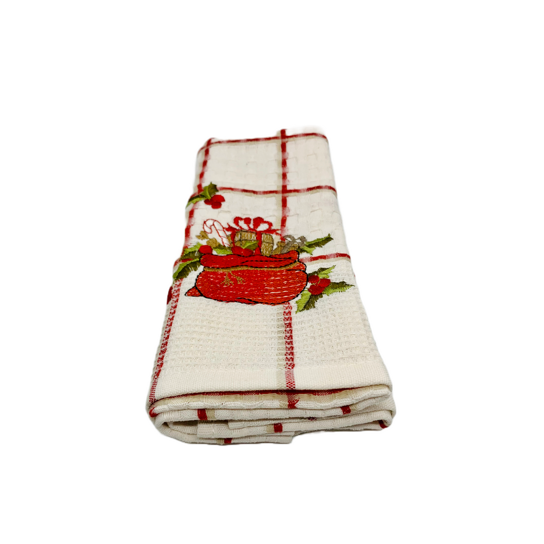 Embroidered Christmas Towel (2 color choices)