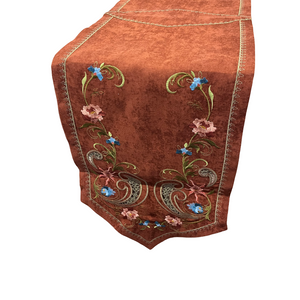 “Ermioni" Embroidered Table Runner—2 color choices (free USA shipping included)