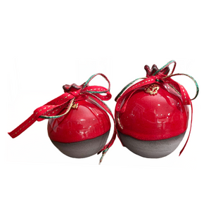 Ceramic Half Glazed Pomegranate with 2024 Charm (free USA shipping included)