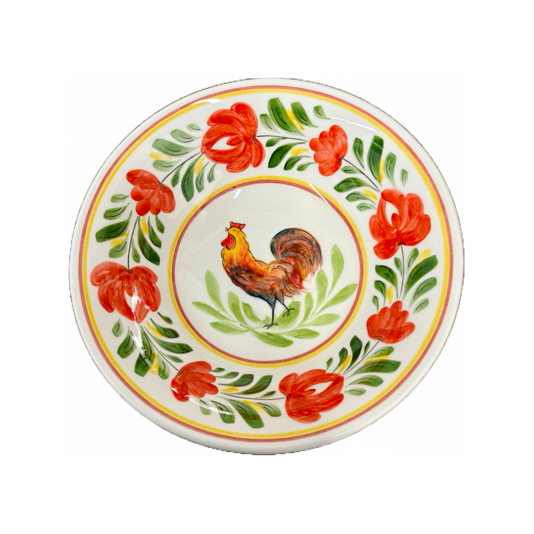 Ceramic Rooster 10” Serving Bowl (free USA shipping included)