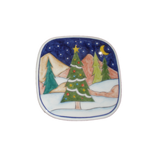 Load image into Gallery viewer, Ceramic Christmas Square Plate—Multiple design choices (free USA shipping included)
