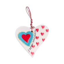 Load image into Gallery viewer, Ceramic Heart Ornament—Multiple design choices (free USA shipping)
