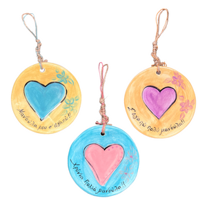 Ceramic Circle Ornament—Multiple design choices (free USA shipping)